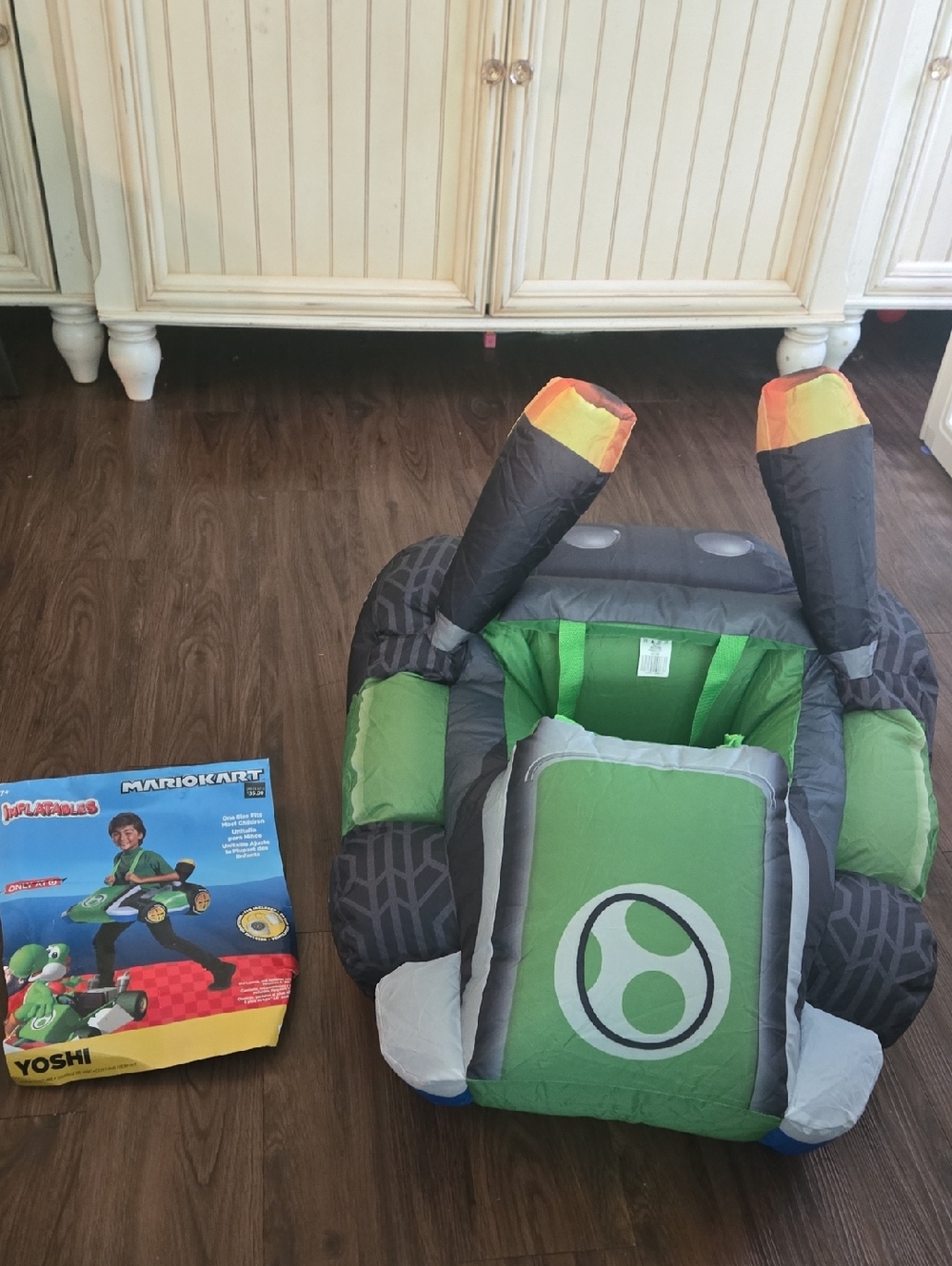 Licensed Mario Kart Yoshi Inflatable Ride-On Kids Seat - Green